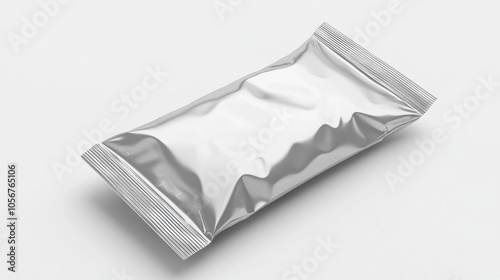 Snack Package Aluminum Foil Mock Up On White Background