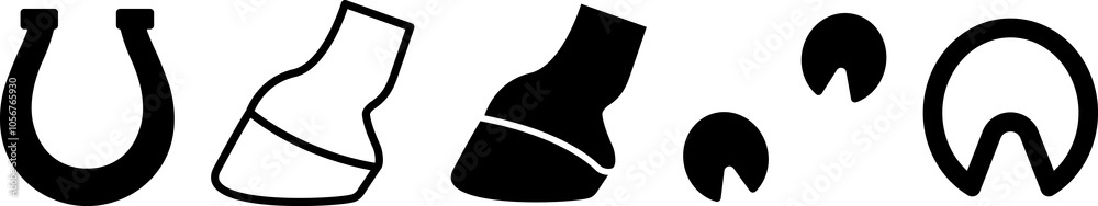 Hoof icon. Animal hoof silhouette. Horse shoe illustration isolated on white background.