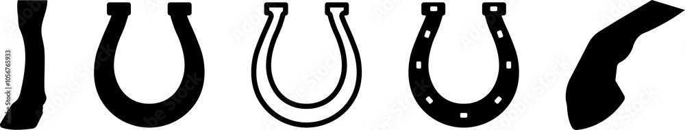 Hoof icon. Animal hoof silhouette. Horse shoe illustration isolated on white background. Hoof icon. Animal hoof silhouette. Horse shoe illustration isolated on white background.