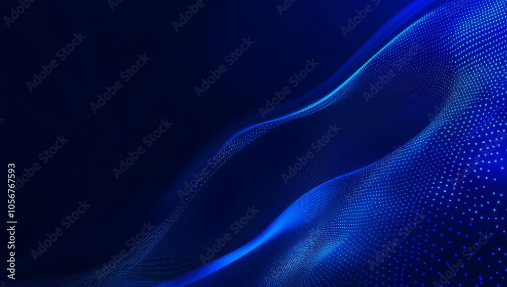 Obraz premium Abstract Blue Wave Technology Background