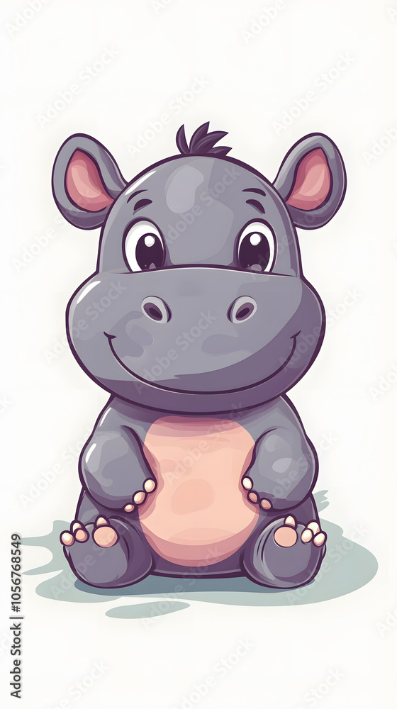 Naklejka premium Cute hippo character
