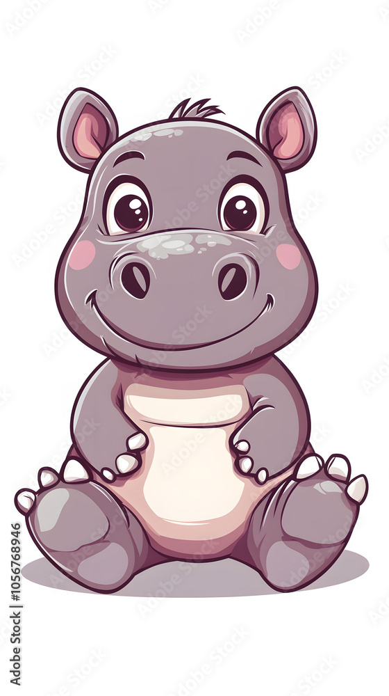 Happy hippo illustration Happy hippo illustration