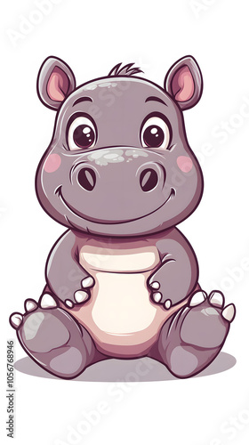 Happy hippo illustration