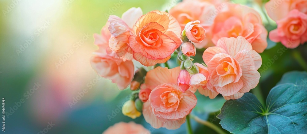 Beautiful Begonia Flowers On A Sunny Day Beautiful Begonia Flowers On A Sunny Day
