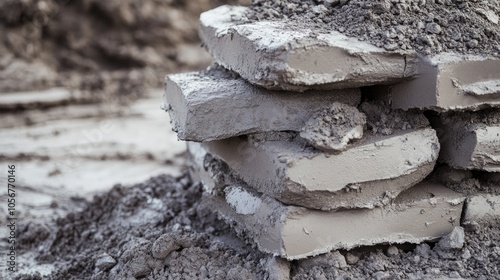 A stack of fly ash prepared for incorporation into cement photo