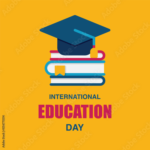 International Day of Education concept vector Illustration., International day of Education on 24th of January greeting vector banner