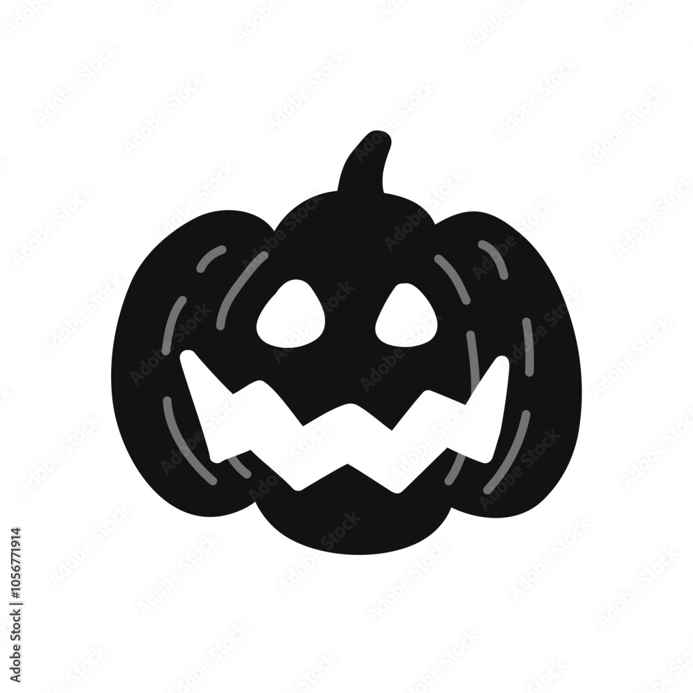 Fototapeta premium Pumpkin lantern icon isolated on white background. Vector illustration