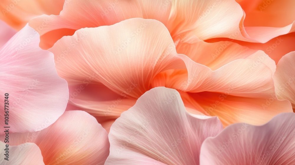 Delicate flower petal design featuring soft hues of pink and peach Delicate flower petal design featuring soft hues of pink and peach