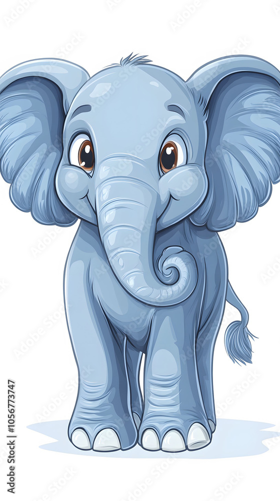 Cute blue elephant