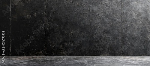 Black Cement Wall In Bare Cement Loft Style As Background For Text