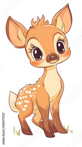 Cute cartoon fawn