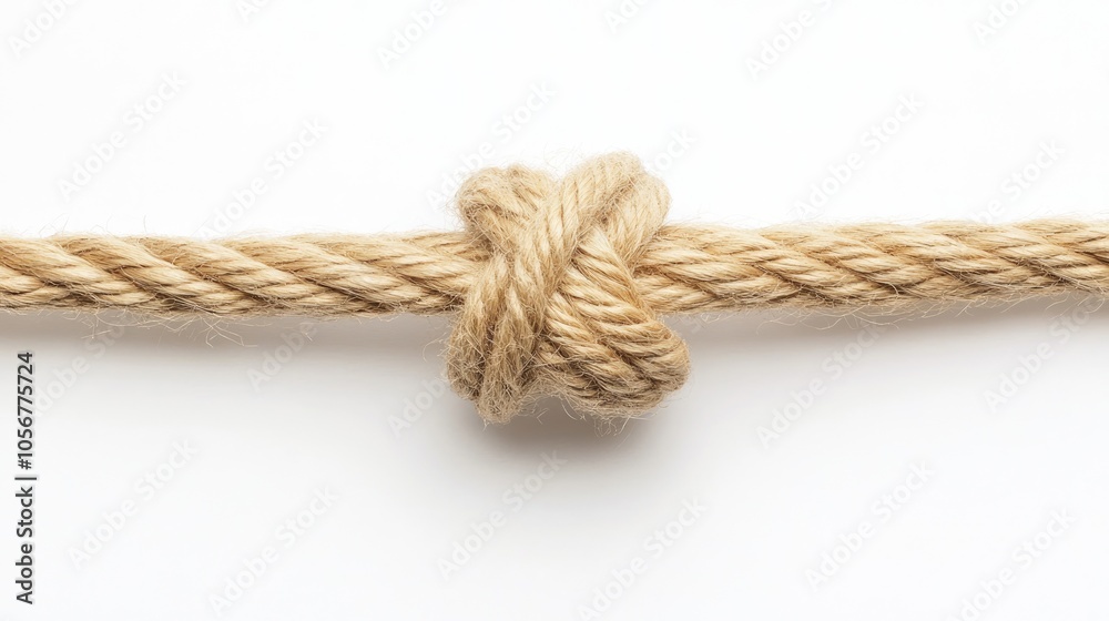 Close up of twine or string knotted in a bow against a clean white background Close up of twine or string knotted in a bow against a clean white background