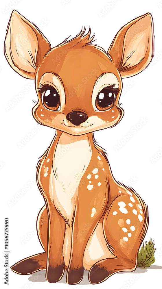 Cute cartoon fawn