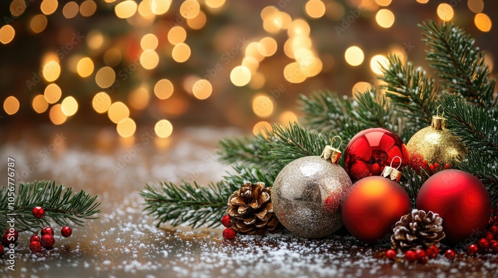 custom made wallpaper toronto digitalFestive backdrop featuring vibrant ornaments and a spruce tree branch