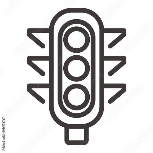 Traffic light line icon