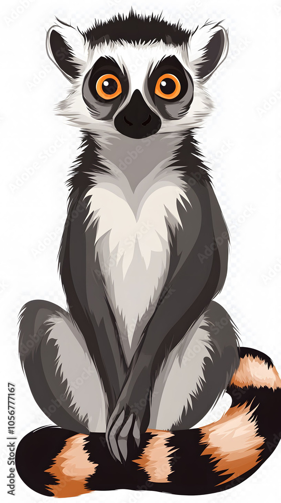Curious lemur character Curious lemur character