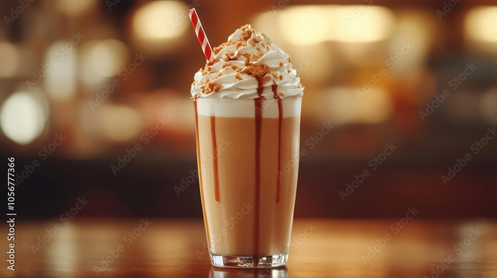 A chocolate milkshake with whipped cream and cocoa powder. A chocolate milkshake with whipped cream and cocoa powder.
