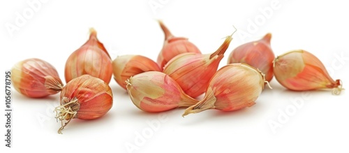 Small Pickling Onions Or Shallots Isolated On A White Background