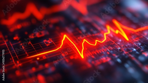 Wallpaper Mural Close-up of a Red Line Graph on a Digital Screen Torontodigital.ca