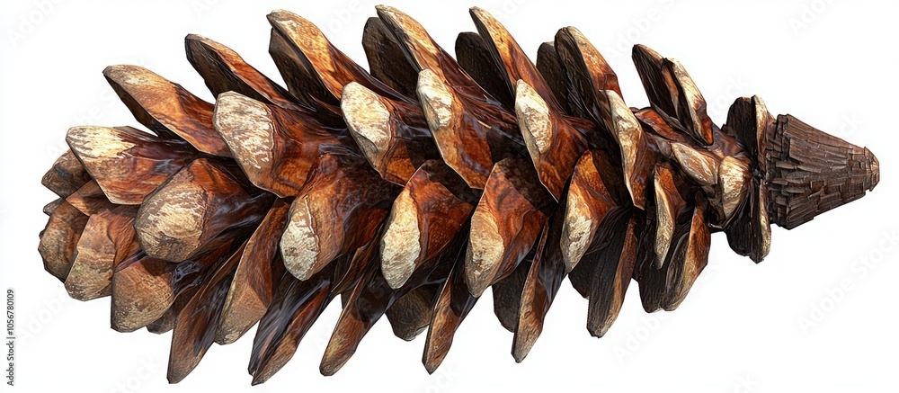 Naklejka premium Large Brown Cone Of Spruce Or Pine Coniferous Tree