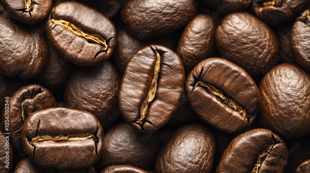 Close up view of roasted coffee beans captured in a macro shot highlighting the rich texture of coffee Close up view of roasted coffee beans captured in a macro shot highlighting the rich texture of coffee