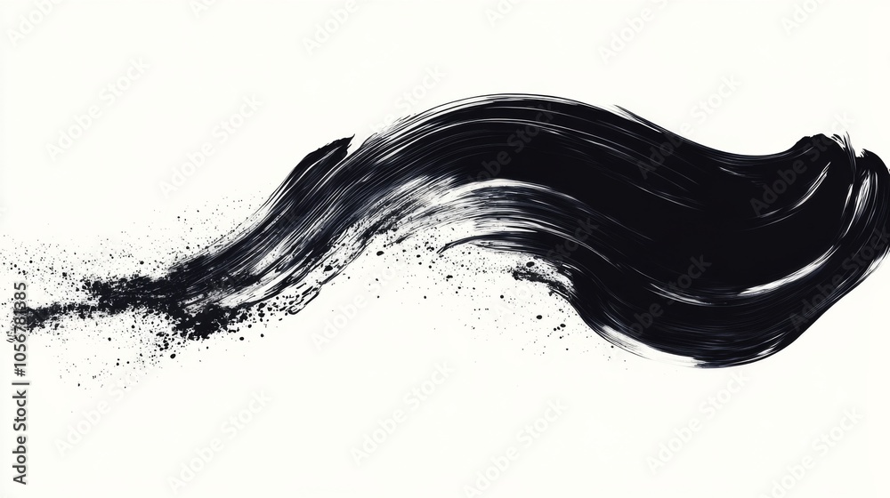 A black and white painting of a wave with a white background A black and white painting of a wave with a white background