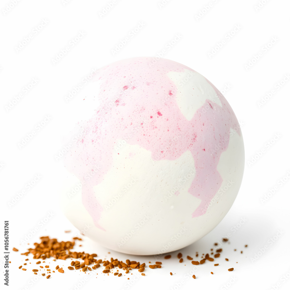Aromatic bath bomb isolated on white background Aromatic bath bomb isolated on white background