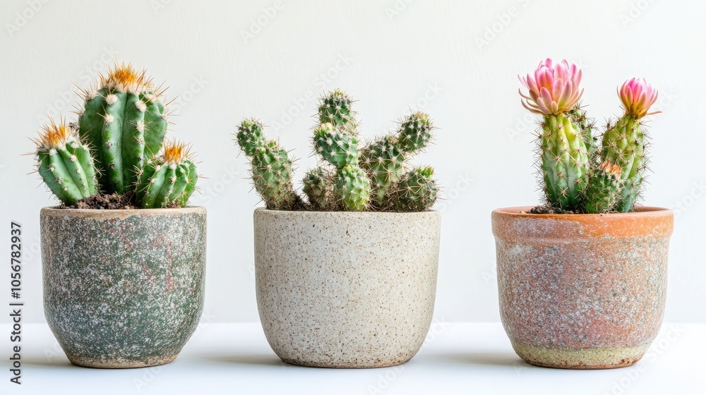Cactus plants on a white backdrop Cactus plants on a white backdrop