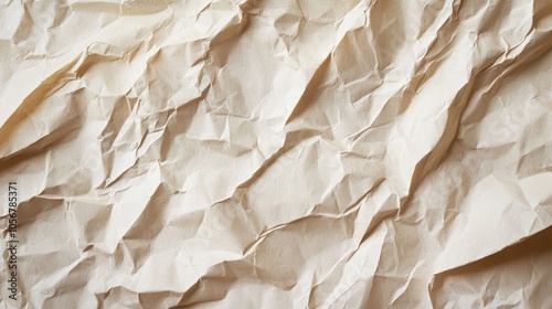 Crumpled paper texture background Distressed vintage craft paper appearance photo