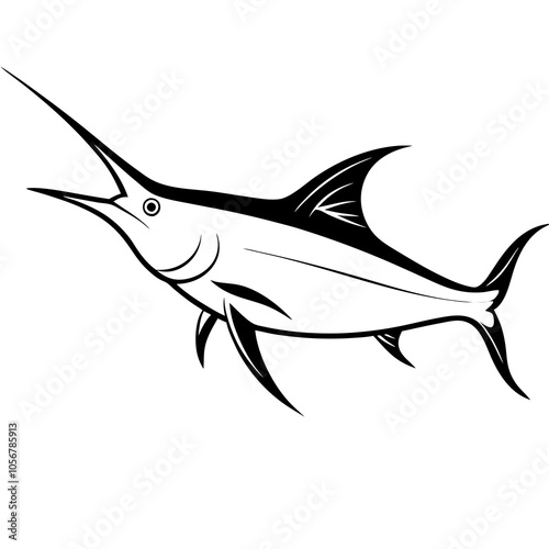 illustration of a black marlin fish