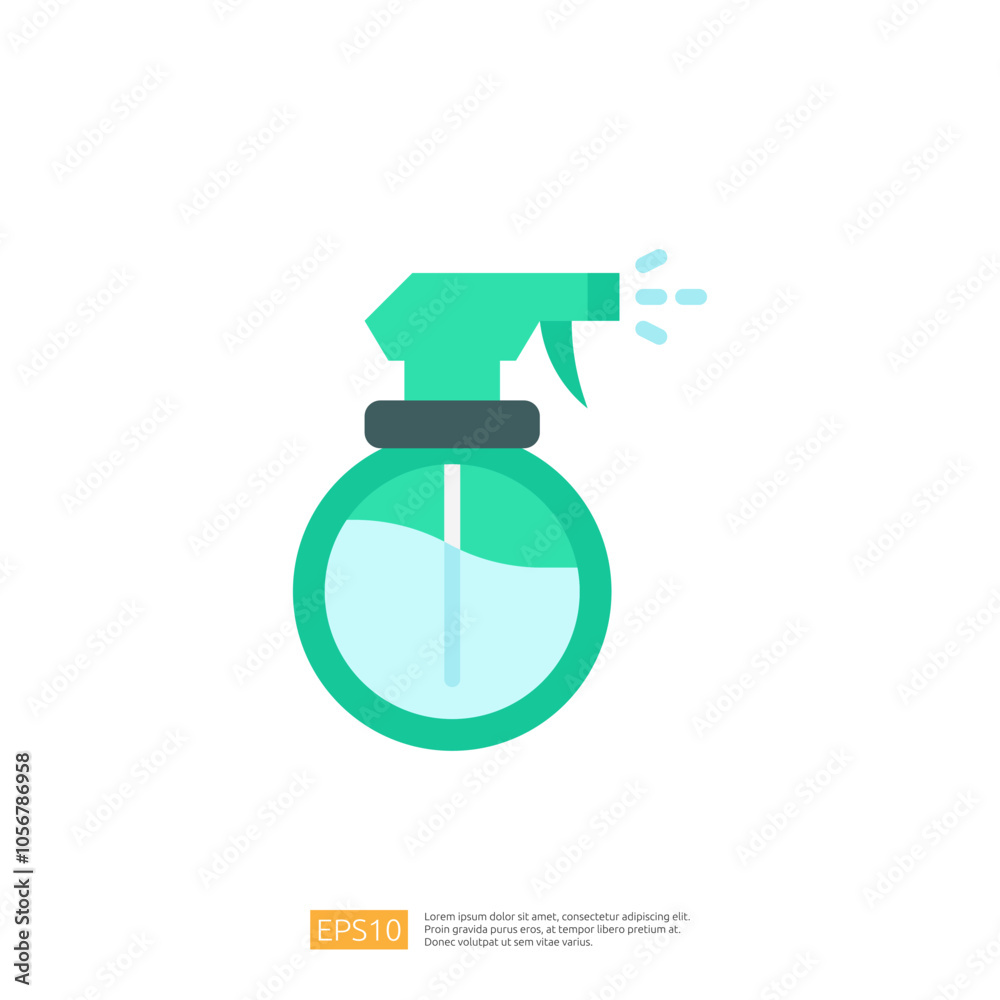 The image depicts a simple, stylized spray bottle, typically used for cleaning or dispensing liquids. It features a trigger sprayer and a clear body to show the contents. The image depicts a simple, stylized spray bottle, typically used for cleaning or dispensing liquids. It features a trigger sprayer and a clear body to show the contents.
