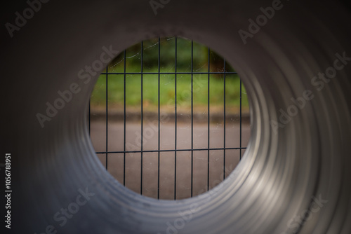 BIKE STAND CONSTRUCTION - The round interior of a metal object