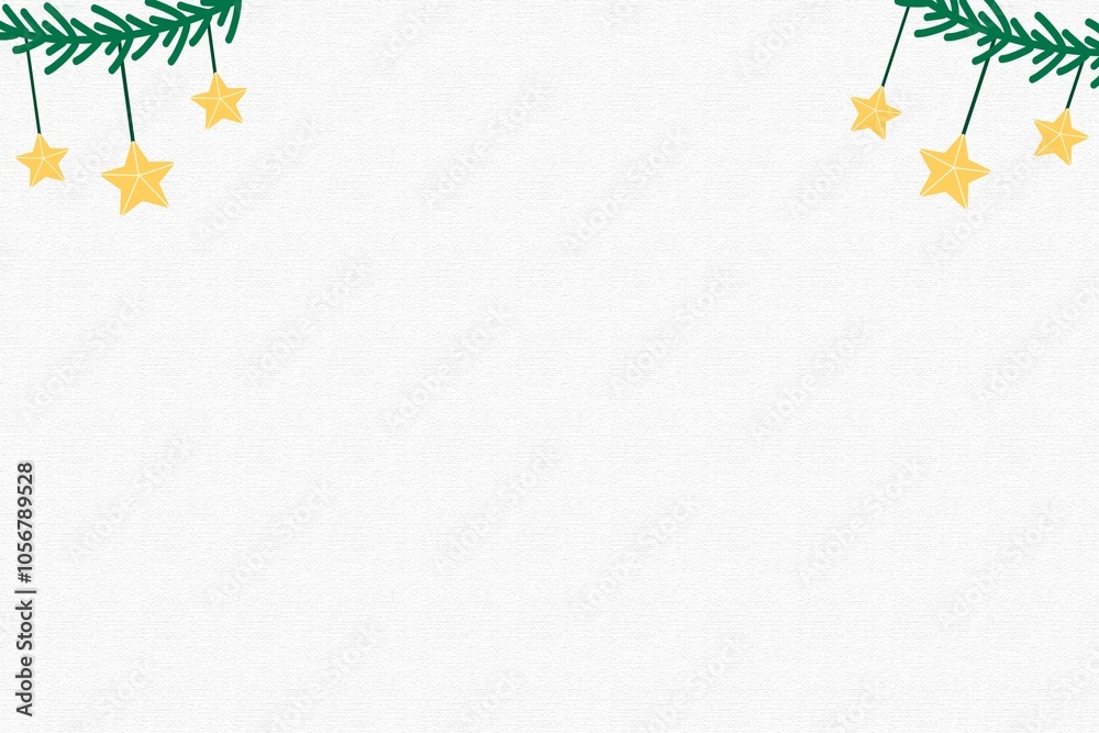 Obraz premium Christmas leaves and star background