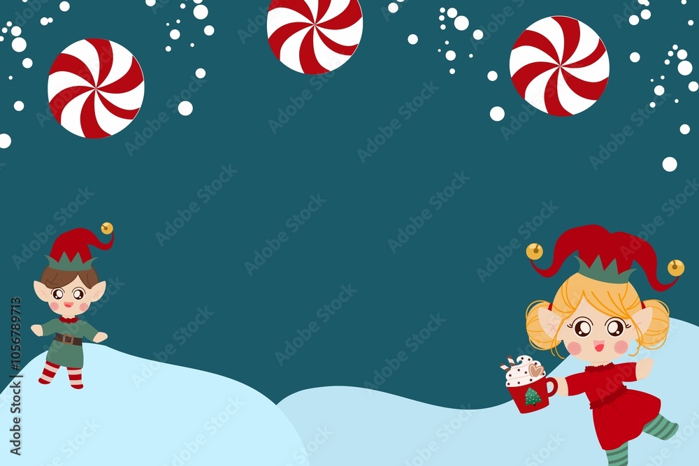 christmas card with elf christmas card with elf