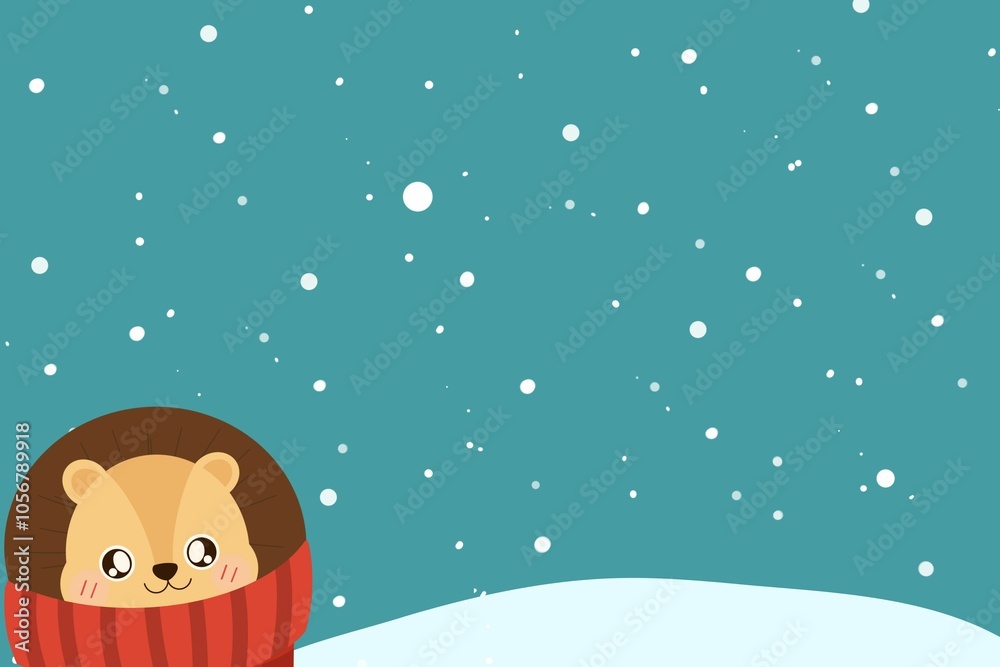 Lion in the snow cartoon Lion in the snow cartoon