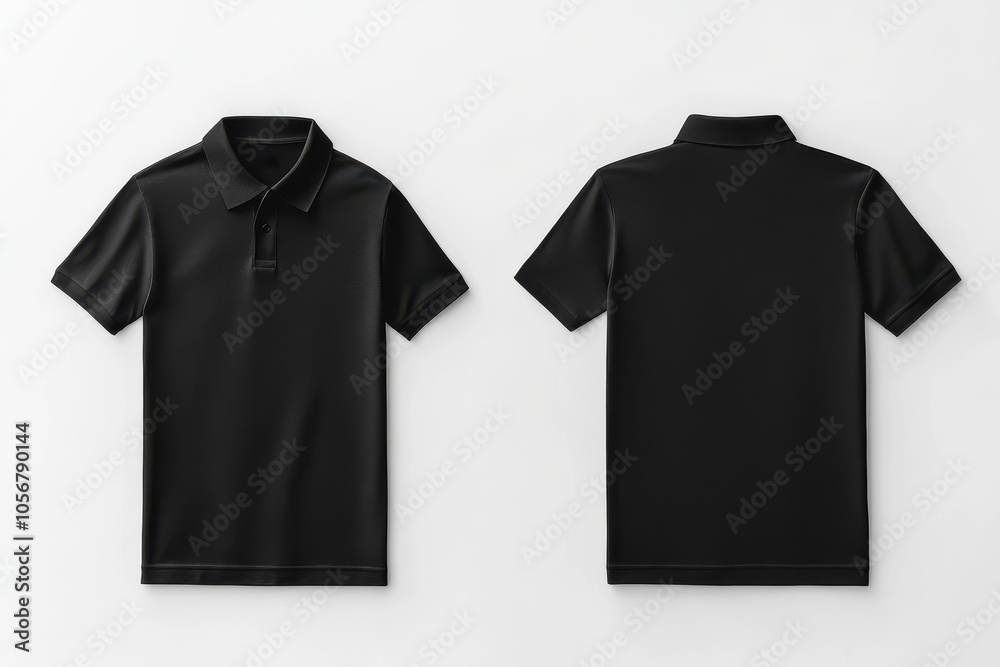 Naklejka premium Black polo shirt on white background