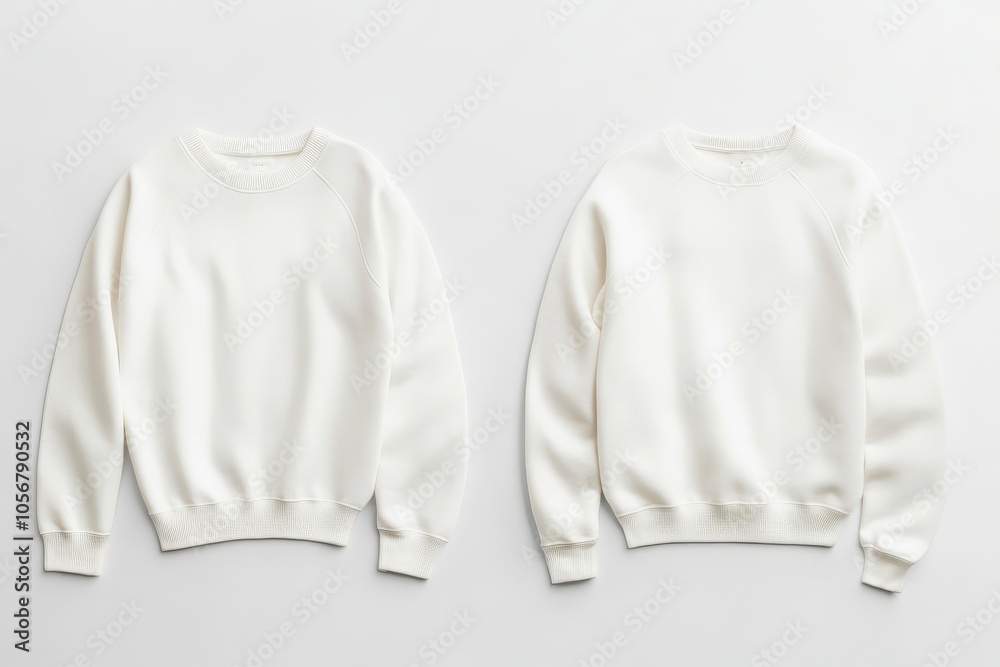 White crewneck sweater, front and back view White crewneck sweater, front and back view