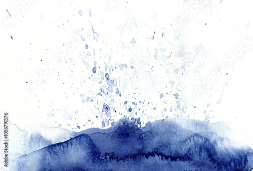 Aquarell Wasser, Ozean, Meer, Farbspritzer