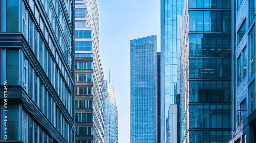 Modern Industrial Office Buildings with Glass Facades Modern Industrial Office Buildings with Glass Facades