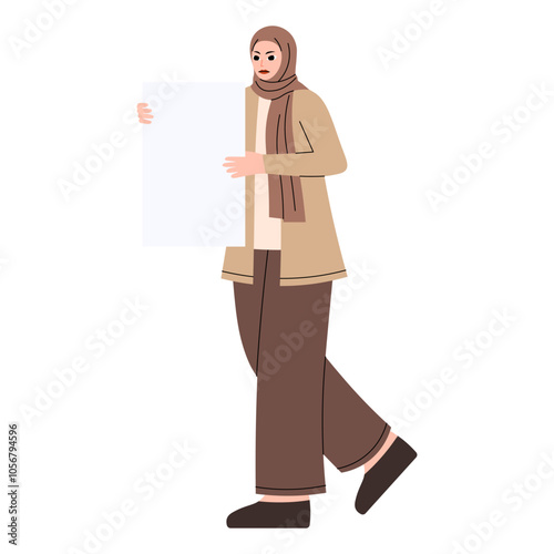 Islamic Women Protest Holding Board