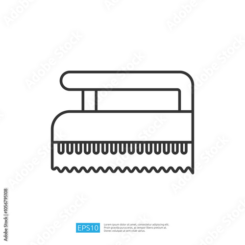 A simple line drawing of a cleaning brush, designed for scrubbing surfaces effectively.
