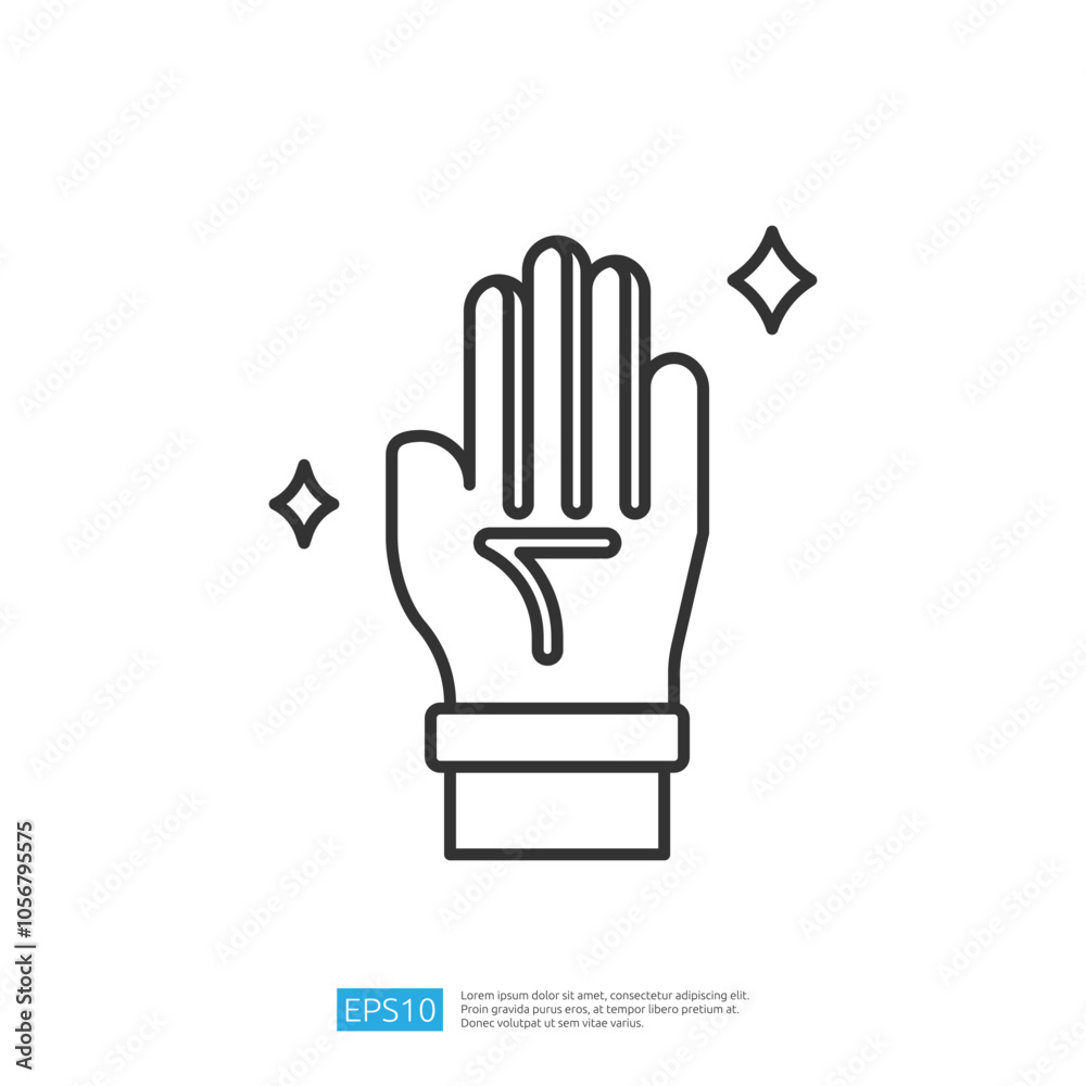 A minimalist line drawing of an open hand with a sparkling effect, symbolizing magic or a special gesture. A minimalist line drawing of an open hand with a sparkling effect, symbolizing magic or a special gesture.