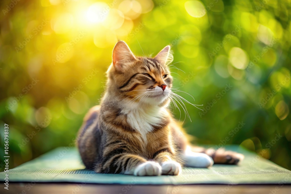 Serene Cat Practicing Yoga in Soft Focus Nature, Captivating Low Light Photography for Cat Lovers and Yoga Enthusiasts Serene Cat Practicing Yoga in Soft Focus Nature, Captivating Low Light Photography for Cat Lovers and Yoga Enthusiasts
