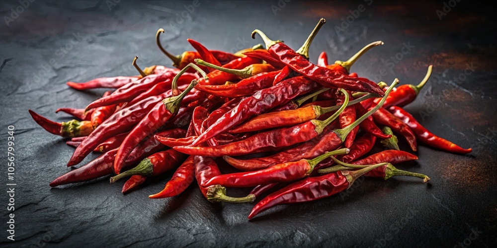 Naklejka premium A Bountiful Harvest of Vibrant Red Chillies, Each One a Symbol of Spicy Flavor, Ready to Ignite Culinary Creations