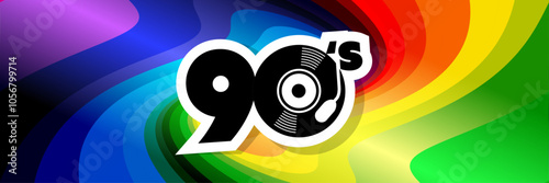 90's on colorful background