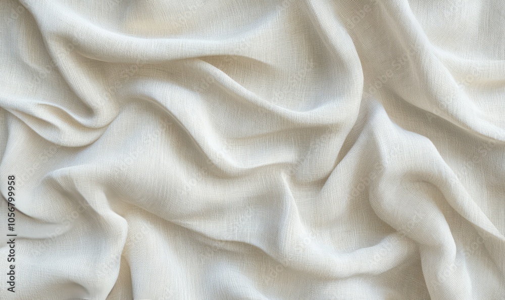 Soft linen fabric texture with delicate creases, capturing the essence of natural fibers in a serene and calming setting Soft linen fabric texture with delicate creases, capturing the essence of natural fibers in a serene and calming setting