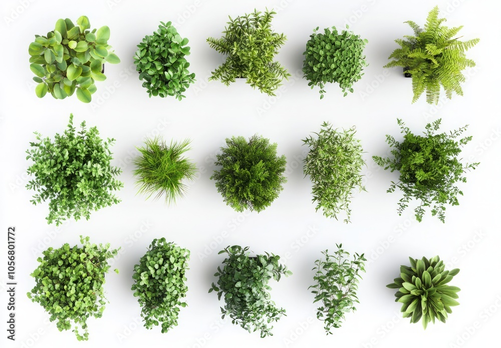 Top View of Potted Plants
