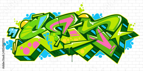 Urban Hip Hop Abstract Word Set Graffiti Style Font Lettering Vector Illustration Template Art