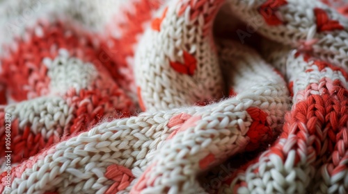 A cozy scarf with a heart pattern, perfect for wrapping your love around someone