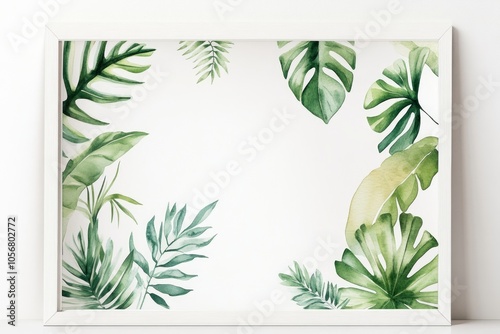 Wallpaper Mural Tropical Watercolor Leaves Art Torontodigital.ca